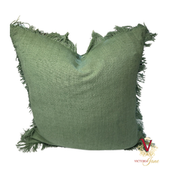 Green Linen Cushion Cover chopped