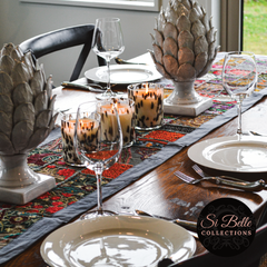 Si belle collections grey table runner styled dining table