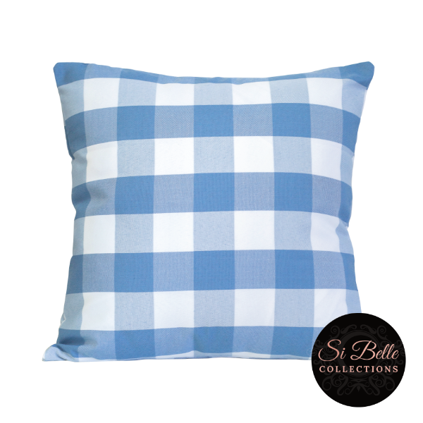 si belle collections Hamptons Blue Plaid Cushion Cover