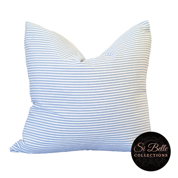 si belle collections Hamptons Blue Stripe Cushion Cover chopped
