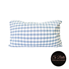 si belle collections Hamptons Blue Check Oblong Cushion Cover