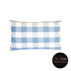 si belle collections Hamptons Blue Plaid Oblong Cushion Cover