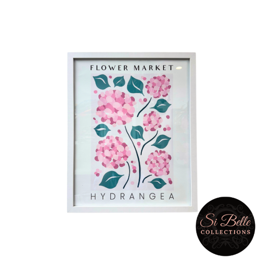 si belle collections Hydrangea Flower Market Framed Art
