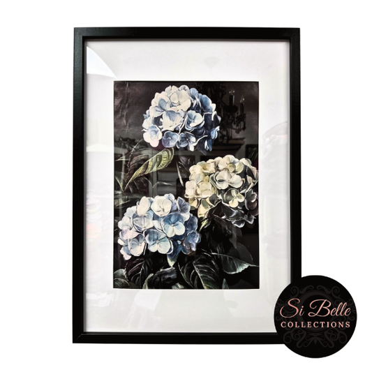 si belle collections Hydrangea Horizon Framed Art Print