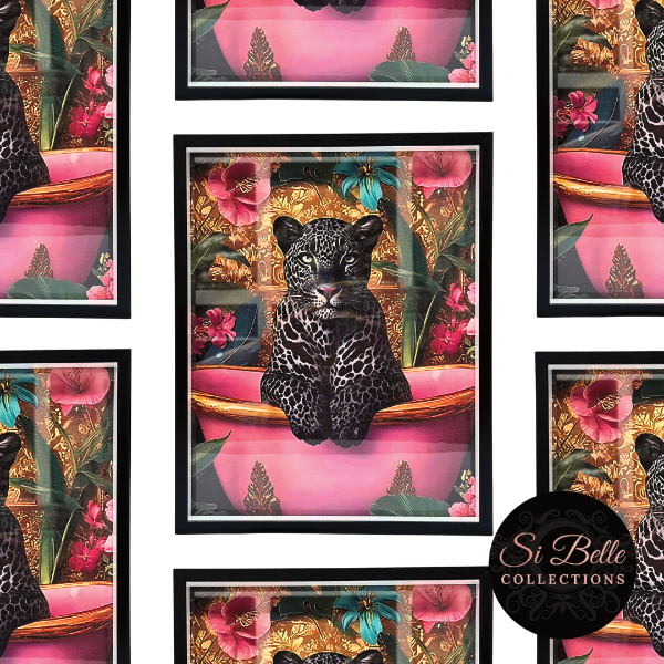 Jaguar Glam Framed Art repeated