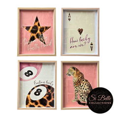 si belle collections Lucky Leopard Framed Art Bundle