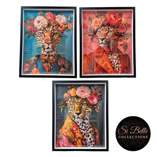 si belle collections Leopard Framed Art Bundle