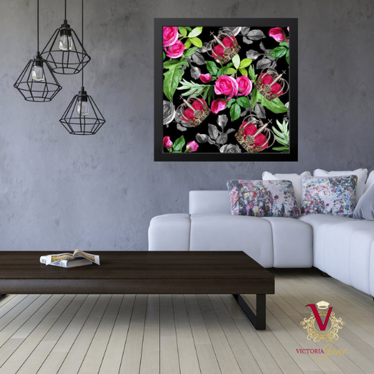 Victoria Jane Leopard Crown Wall Art lifestyle brightening up dark room colourful flowers