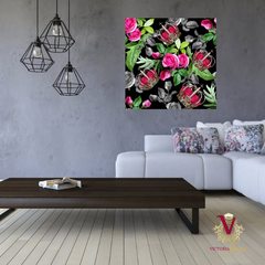 Victoria Jane Leopard Crown Wall Art lifestyle brightening up dark room colourful flowers unframed