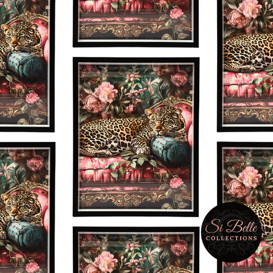 Leopard Rest Box Framed Art repeated