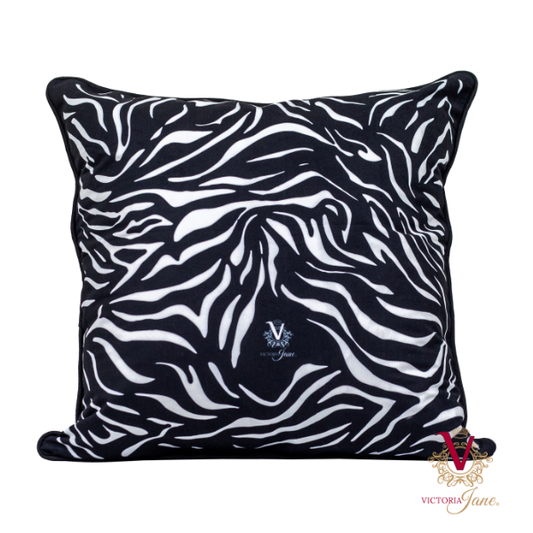 Victoria Jane - Magnolia Safari Queen Velvet Cushion back zebra print vibrant
