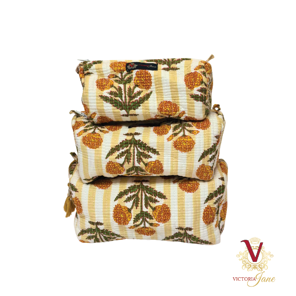 Marigold Stripe Pouch Bag Set