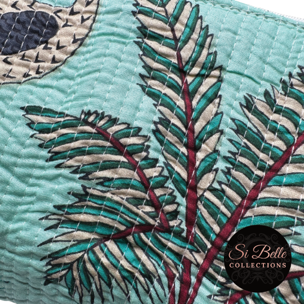 si belle collections Mint Jungle Toilet Bag  close up