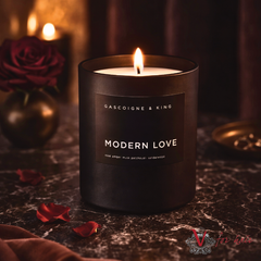 Modern Love Candle - 400ml lifestyle with rose petals
