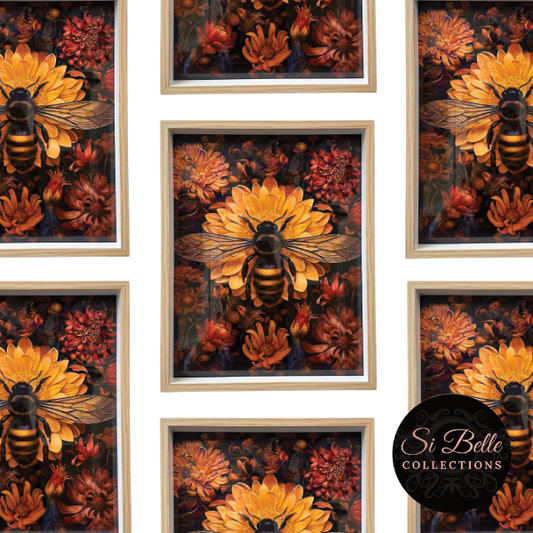 si belle collections Moody Bee Framed Art repeated
