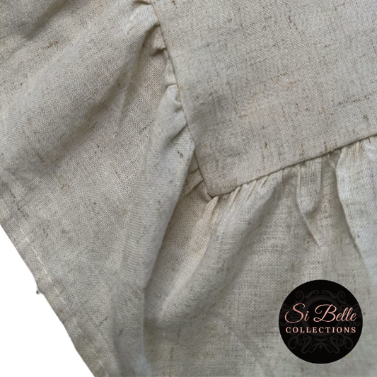 Linen Ruffle Tablecloth ultra close up