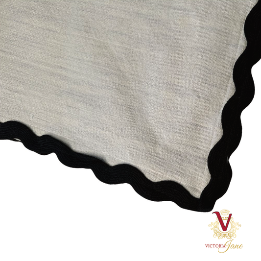 victoria jane Natural Linen Table Runner corner