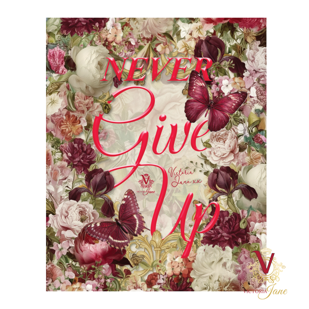 victoria jane Never Give Up Edge Framed Art detailed