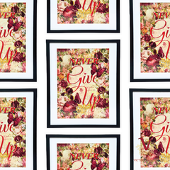 victoria jane Never Give Up Edge Framed Art repeated