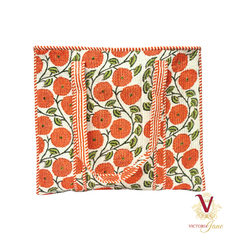 Orange Marigold Zipped Designer Carry All Tote Bag