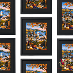Otago Kiwiana Print repeated