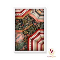Parasol Play Framed Art white