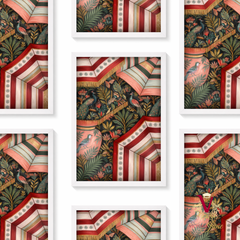 Parasol Play Framed Art white repeated