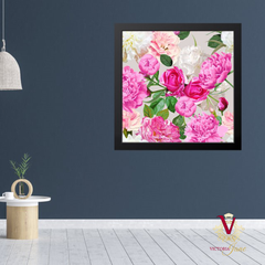 Victoria Jane - Peony Power Wall Art brightening up living room bright colourful floral