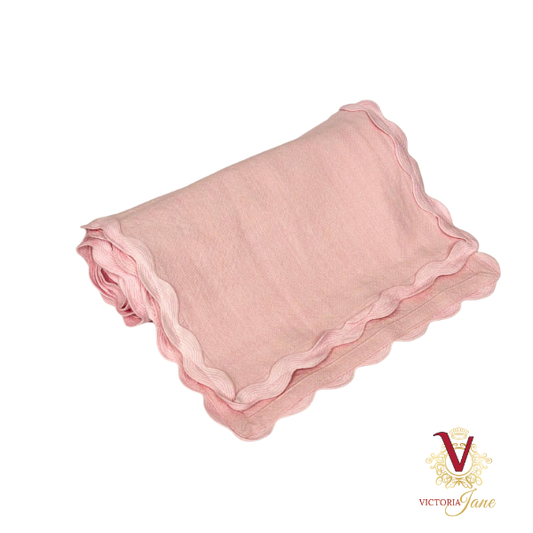 Pink Linen Table Runner rolled up
