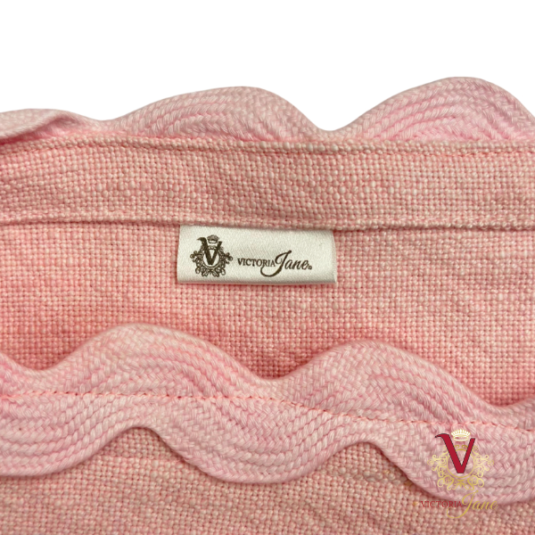 Pink Linen Table Runner tag