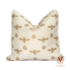 Queen Bee Natural Linen Cushion