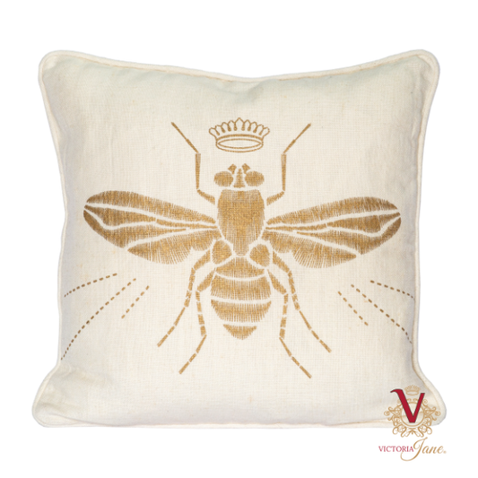 Queen Bee Natural Linen Cushion