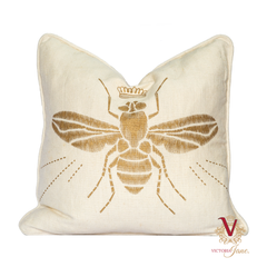 Queen Bee Natural Linen Cushion