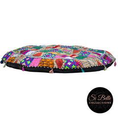 Quilted Rainbow Floor Cushion side