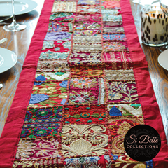 si belle collections red table runner close up