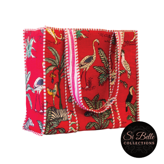 Red Designer Tote si belle collections side