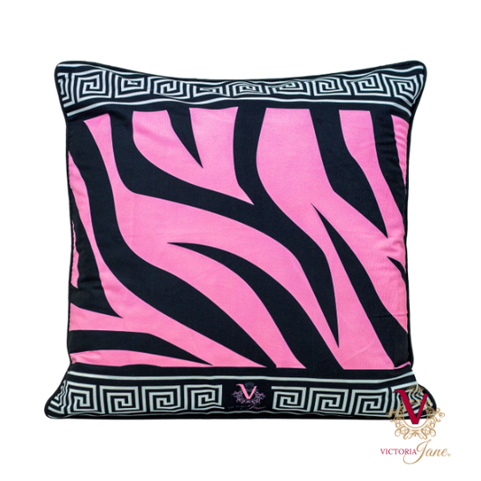 Victoria Jane - Safari Chic Velvet Cushion pink leopard detailed pattern