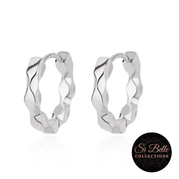 si belle collections Mini Silver Chunky Hoop Earrings