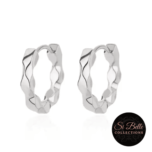 si belle collections Mini Silver Chunky Hoop Earrings