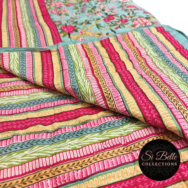 Soft Teal Quilt folded