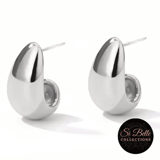 si belle collections Solid Silver Drop Earrings