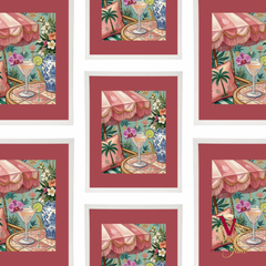 Spritz Hour Framed Art white repeated