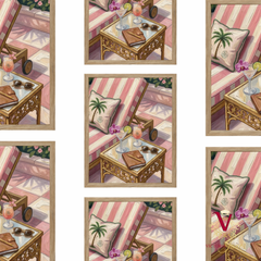 Sunset Spritz Framed Art oak repeated