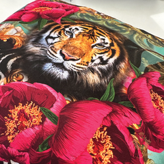 Peony Tiger Velvet Cushion