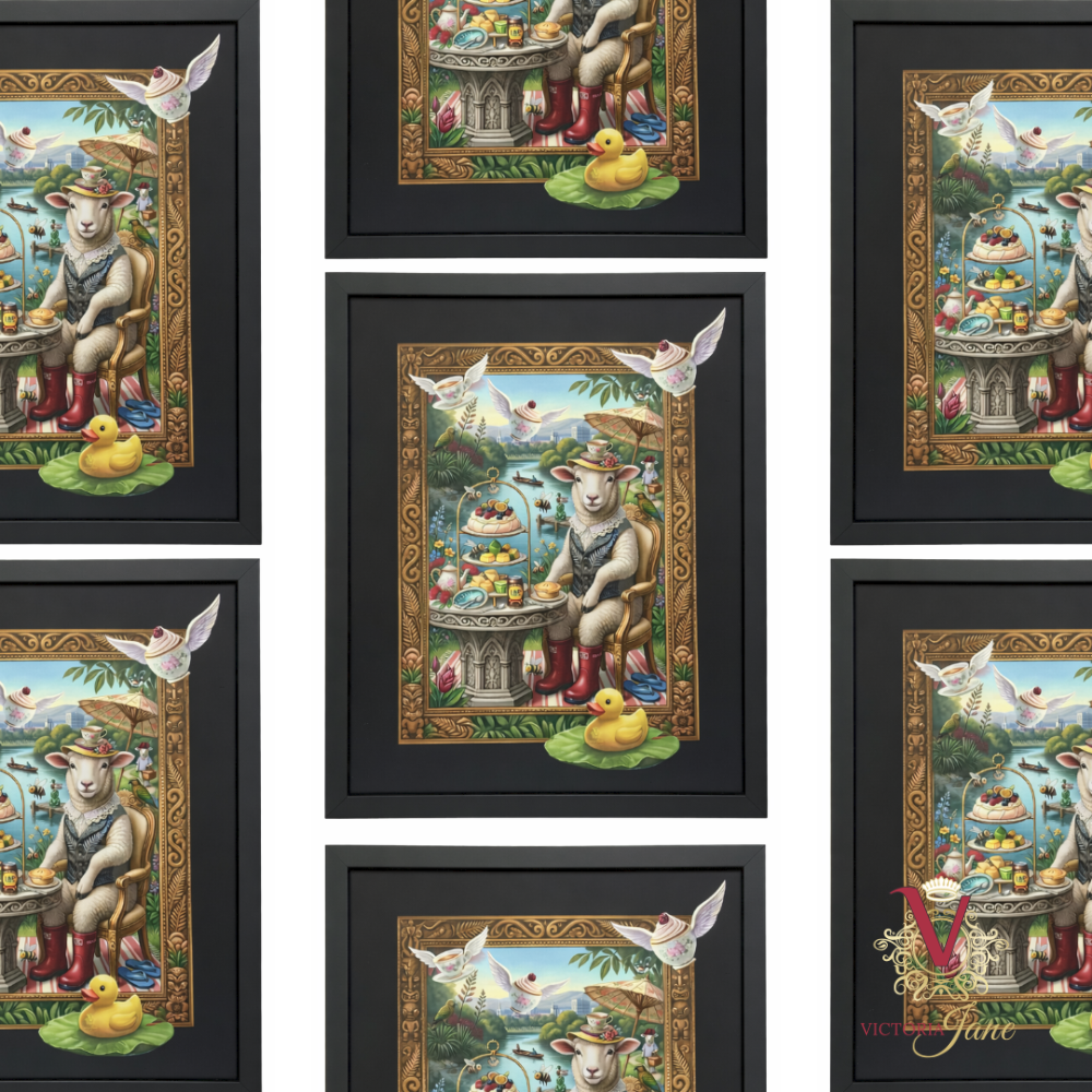 The Woolly Tea Party Framed Art repeated