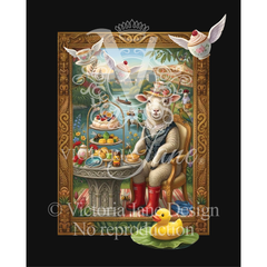 The Woolly Tea Party Framed Art watermark