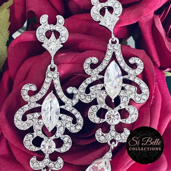 Si Belle Collections - Diamond Glam Earrings close up