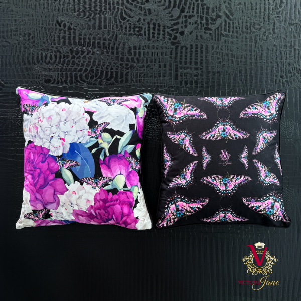 Victoria Jane - Fluttering Hydrangea Velvet Cushion