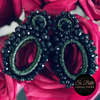 Si Belle Collections - Higher Love Collection - Green Beaded Glory Earrings close up
