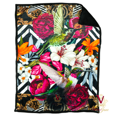 Victoria Jane - Lily Bird high quality sherpa blanket colourful vibrant Forest Fantasy Collection